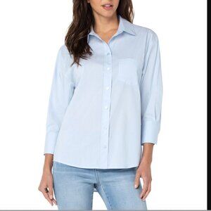 Liverpool Classic L/S Oversized Button Up Shirt - Sky Blue - Small